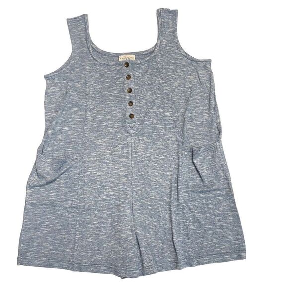 Koolaburra by UGG LightWeight‎ Sweater Knit Romper in Heathered Blue sz 1X - Picture 1 of 10